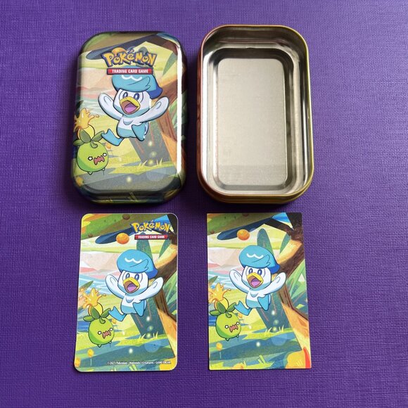Paldea Friends Mini Tins Quaxly 1 Art Card & 1 Sticker Pokémon (NO PACKS) - Picture 2 of 5
